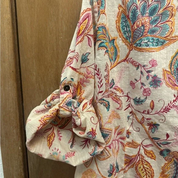 Women’s 3x Croft & Barrow Paisley Button down top shirt - Picture 4 of 7